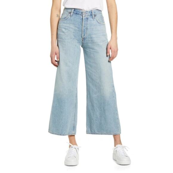 Citizens of Humanity Jean Women 25 Serena High Waist Wide Leg Culotte Light Wash - Picture 1 of 15